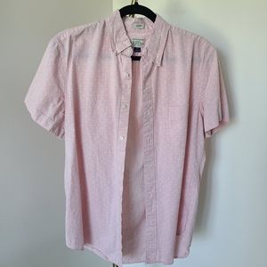 JCrew Classic Men's pink and white button up shirt short sleeve